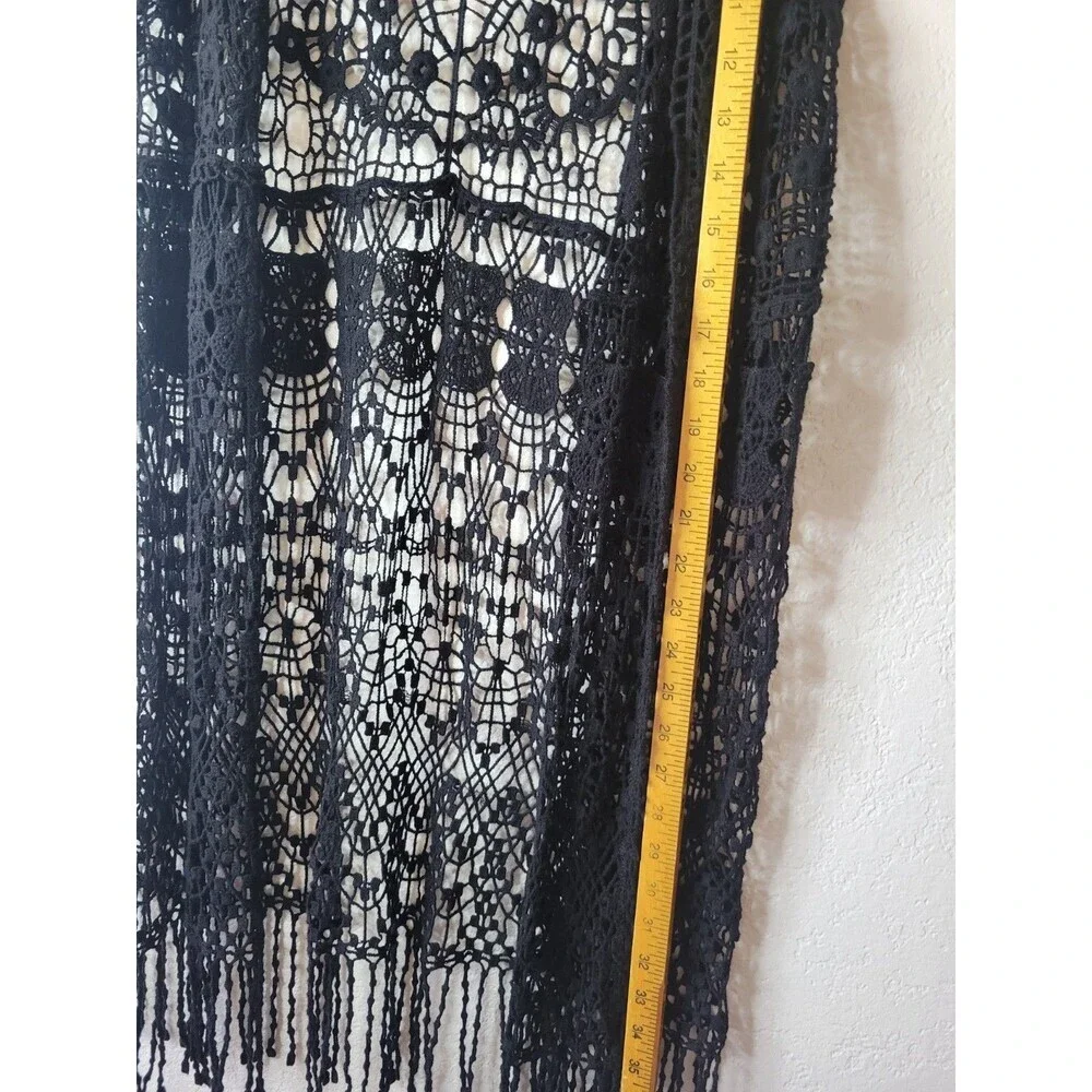Crochet Vest Say What ?Sleeveless Black Size L - Picture 4 of 8